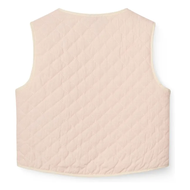 Sleeveless Quilted Organic Cotton Jacket | Pale Pink