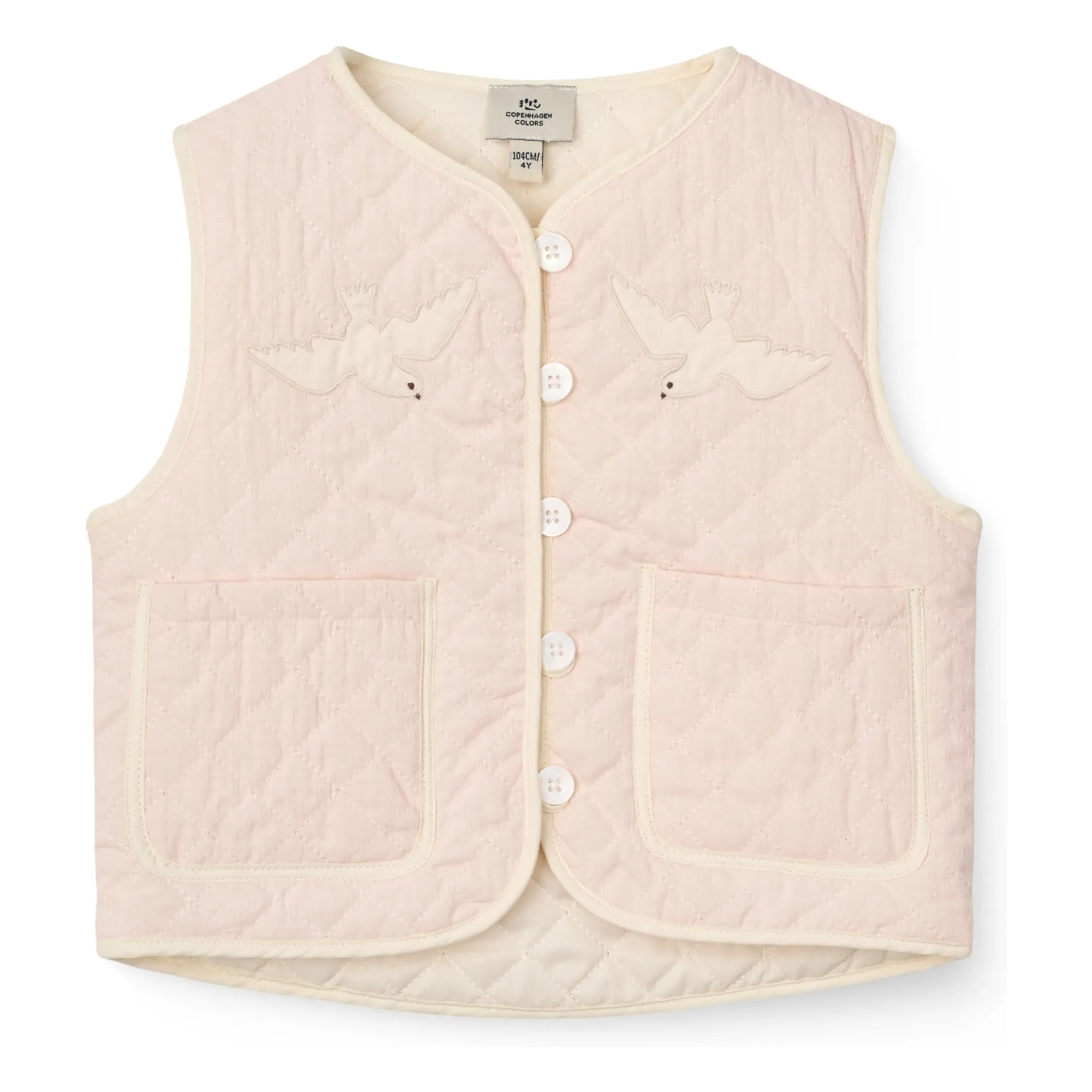 Copenhagen Colors Pale Pink Sleeveless Quilted Organic Cotton Jacket