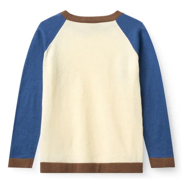 Color Block T-shirt Organic cotton knit | Cream
