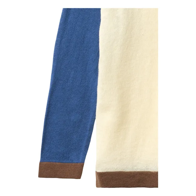 Color Block T-shirt Organic cotton knit | Cream