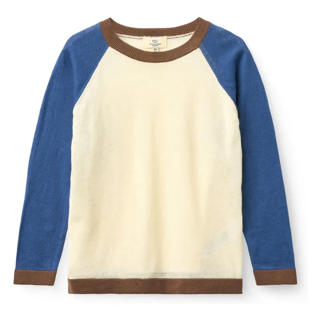 Camiseta Color Block Punto de algodón orgánico | Crema