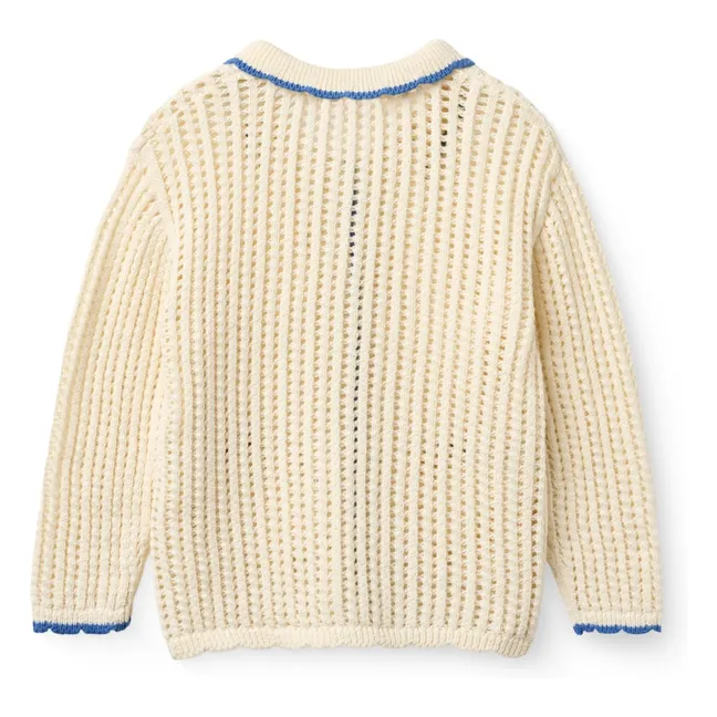 Cardigan Crochet Coton Bio | Crème