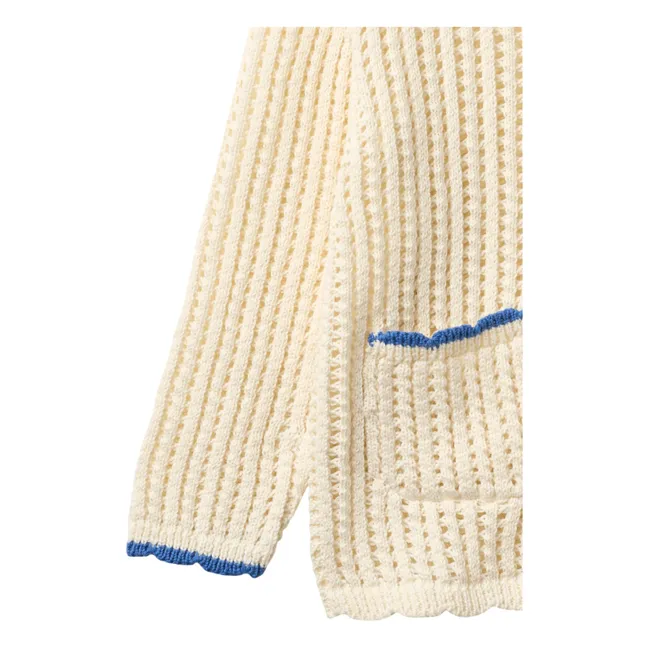 Cardigan Crochet Coton Bio | Crème