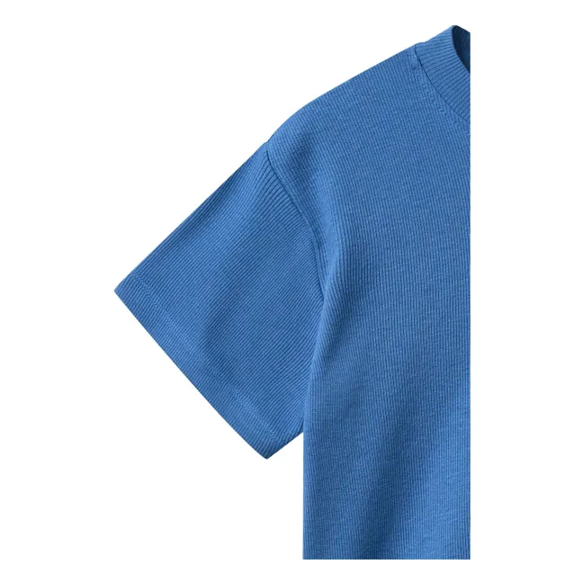 Camiseta lisa de modal y algodón orgánico | Azul índigo