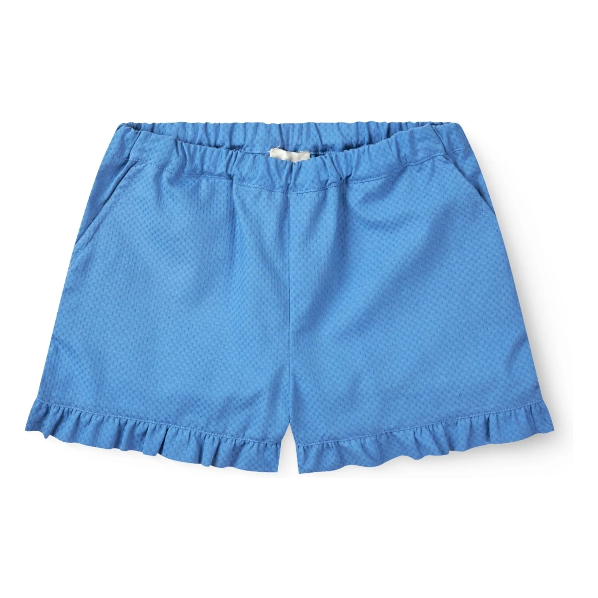 Short Volants Coton Bio | Bleu azur- Image produit n°0