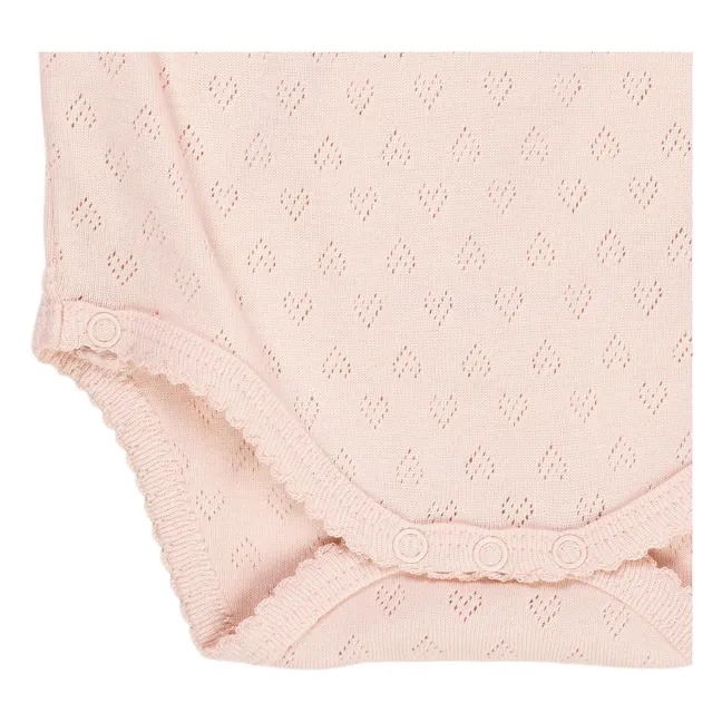 Body Cache-Coeur Pointelle Coton Bio | Rose pâle