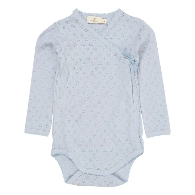 Body Cache-Coeur Pointelle Coton Bio | Bleu Clair