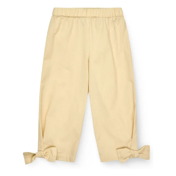 Pantalones anudados de algodón ecológico | Amarillo palo- Imagen del producto n°0