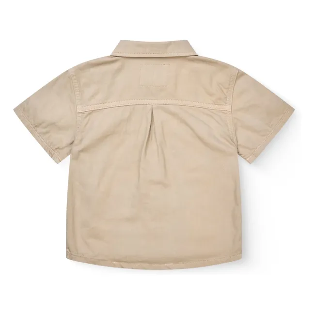 Camisa Safari de sarga de algodón orgánico | Beige