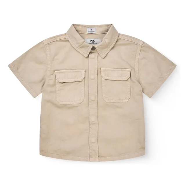Camisa Safari de sarga de algodón orgánico | Beige