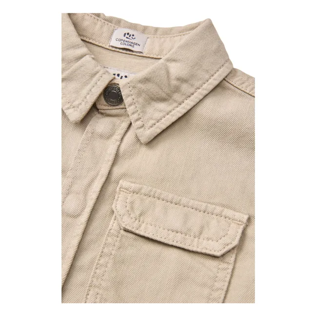Camisa Safari de sarga de algodón orgánico | Beige
