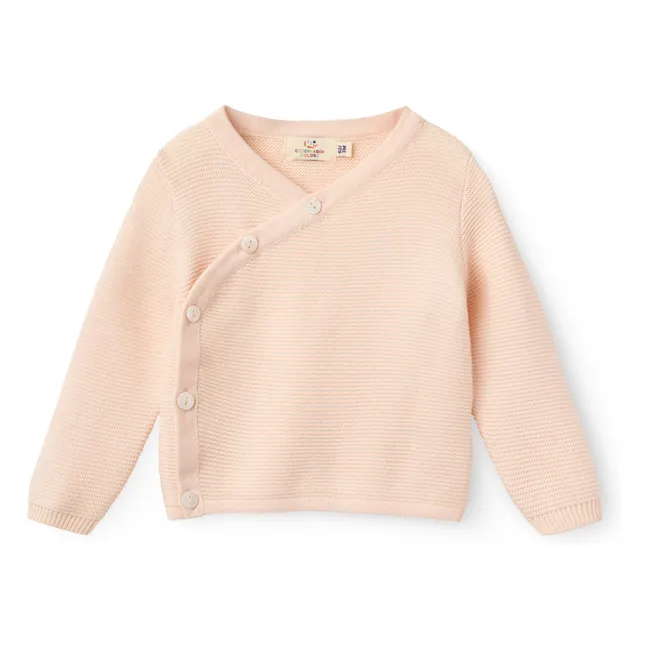 Cardigan Cache-Coeur Coton Bio | Rose Litchi