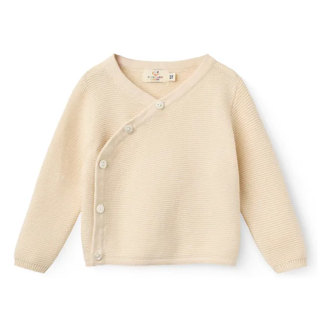 Cardigan Cache-Coeur Coton Bio | Crème