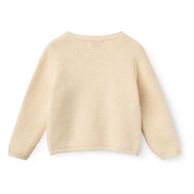 Cardigan Cache-Coeur Coton Bio | Crème