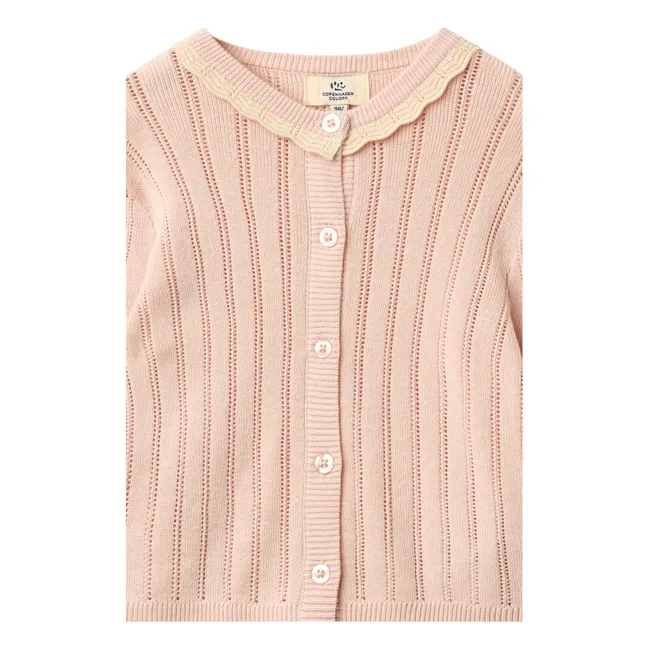Chaqueta de punto de algodón orgánico | Rosa Melocotón
