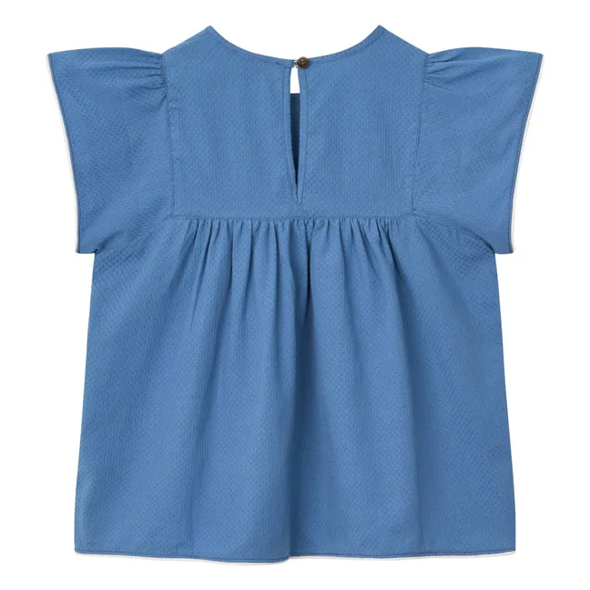 Blusa con flecos Algodón orgánico | Azul