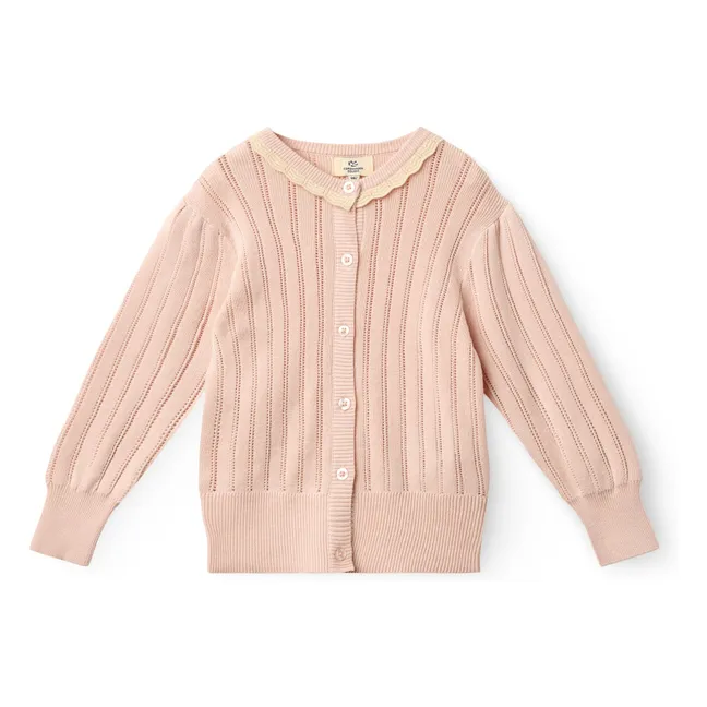 Chaqueta de punto de algodón orgánico | Rosa Melocotón