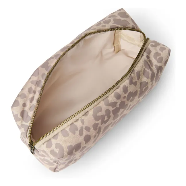 Borsa da toilette Puffy Leopard | Beige