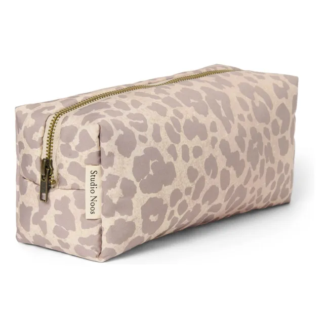 Borsa da toilette Puffy Leopard | Beige