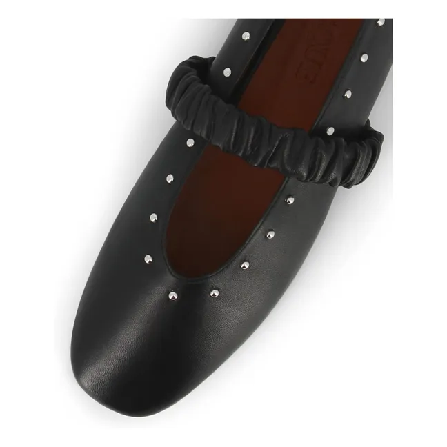 June Ballerinas Leder | Schwarz
