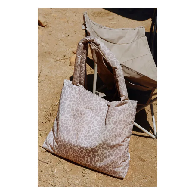 Sac mom-bag Puffy Léopard | Beige