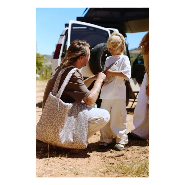 Puffy Leopard mom-bag | Beige