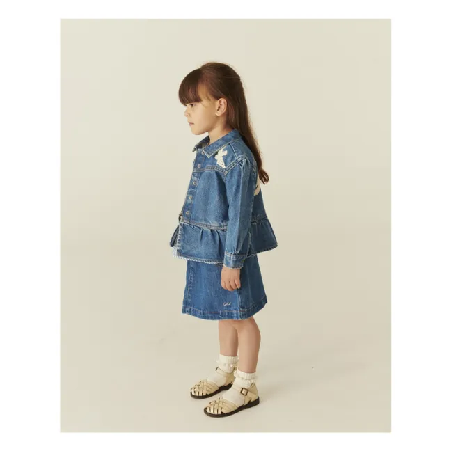Veste Denim Oiseaux Coton Bio | Bleu