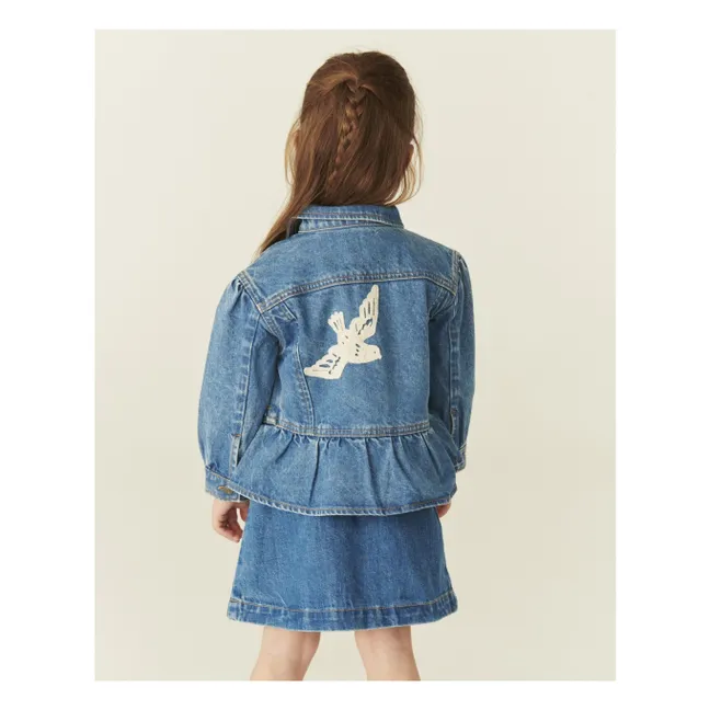 Veste Denim Oiseaux Coton Bio | Bleu