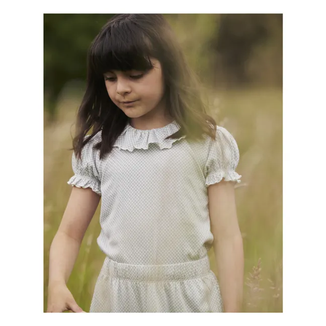 Blusa de algodón orgánico | Azul Gris