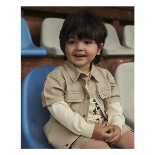 Camisa Safari de sarga de algodón orgánico | Beige