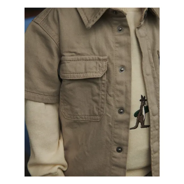 Camisa Safari de sarga de algodón orgánico | Beige