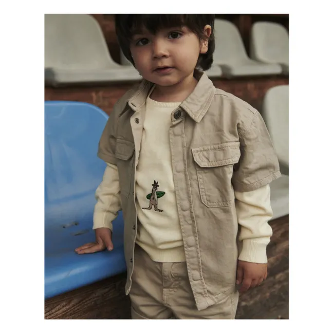 Camisa Safari de sarga de algodón orgánico | Beige