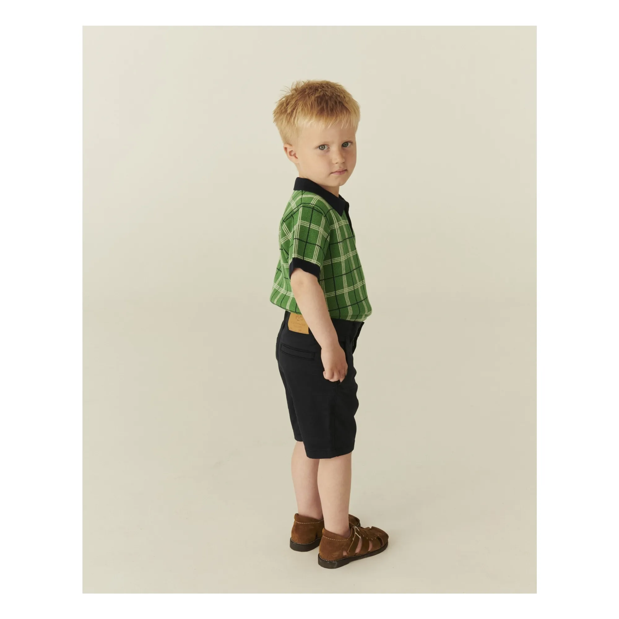 Short Ourlets Sergé Coton Bio | Bleu marine- Image produit n°6