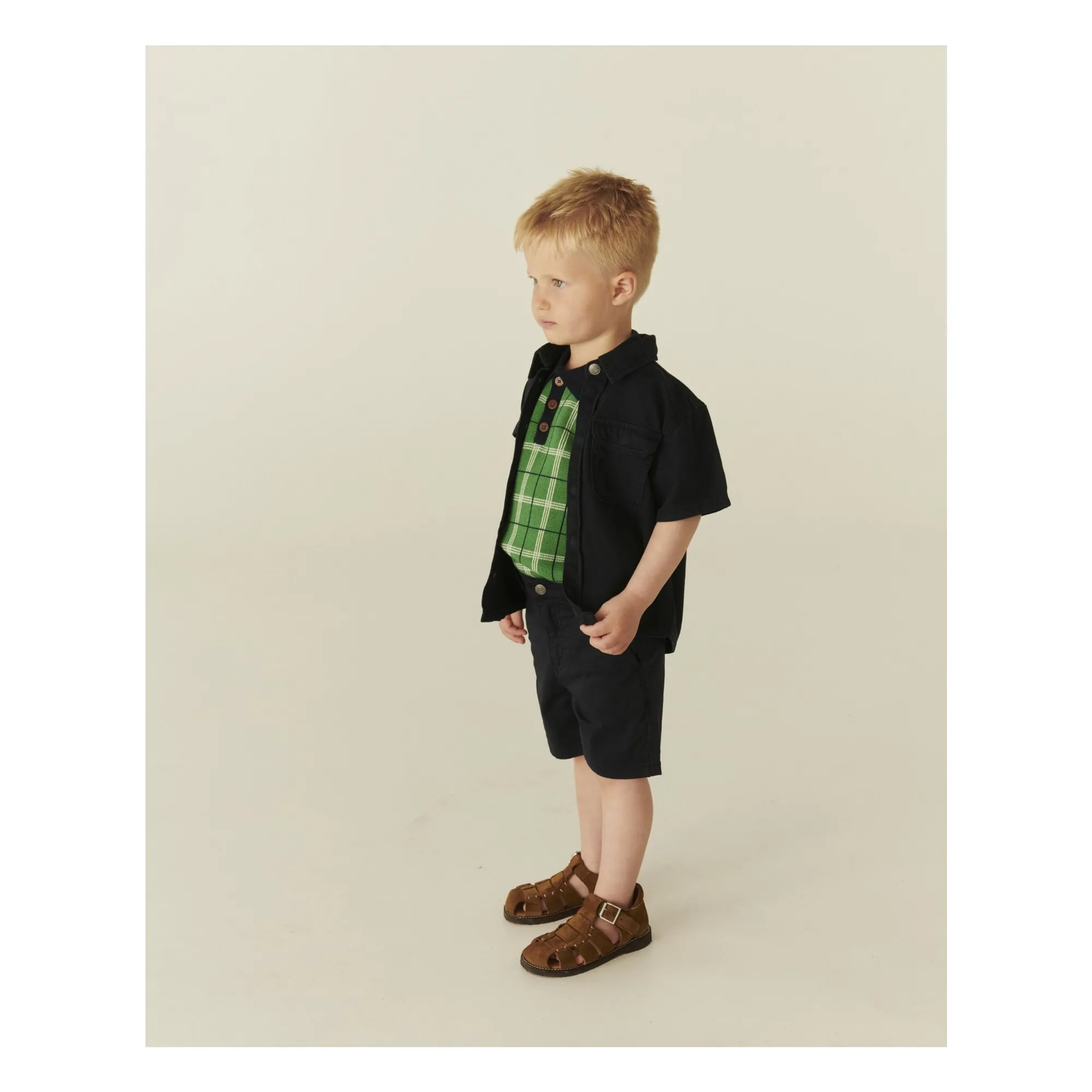 Short Ourlets Sergé Coton Bio | Bleu marine- Image produit n°2