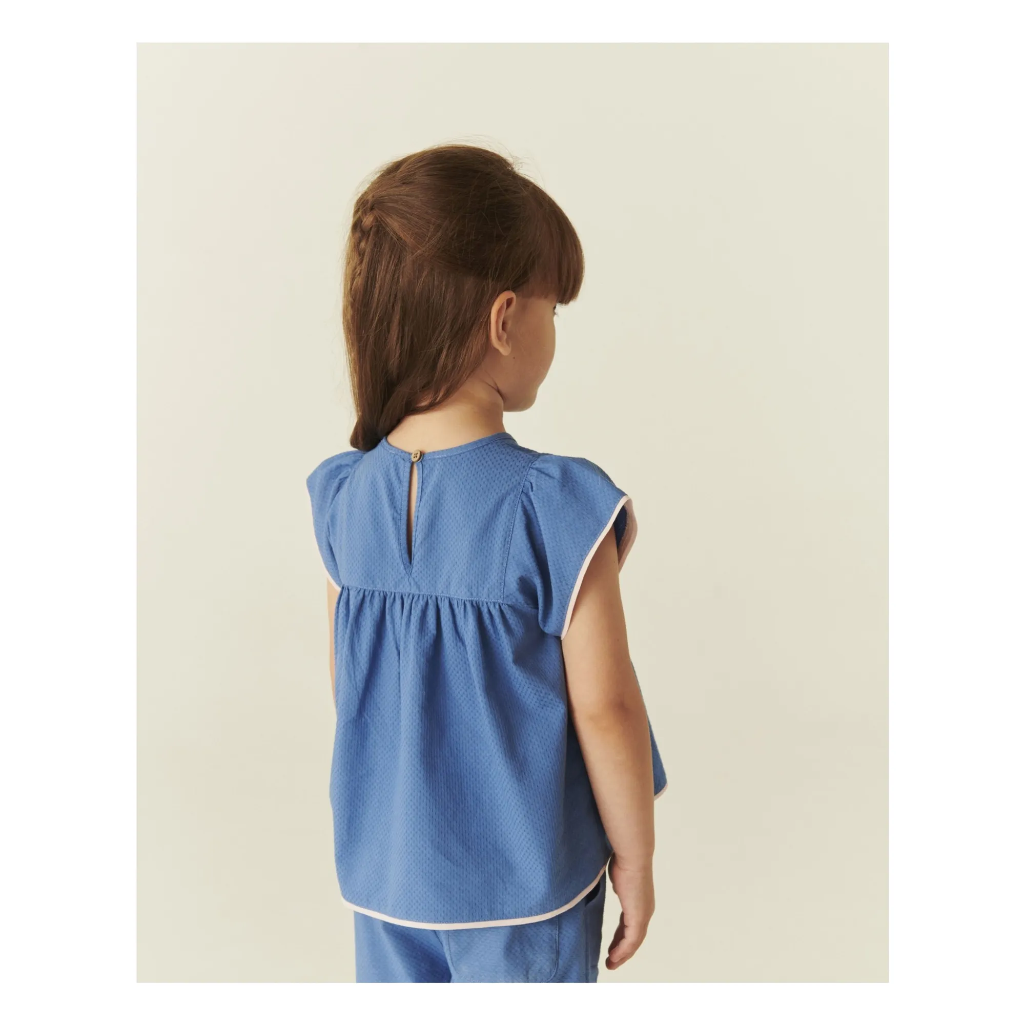 Blouse Fronces Coton Bio | Bleu- Image produit n°4