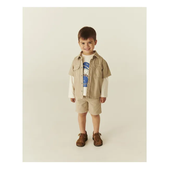 Short Ourlets Sergé Coton Bio | Beige