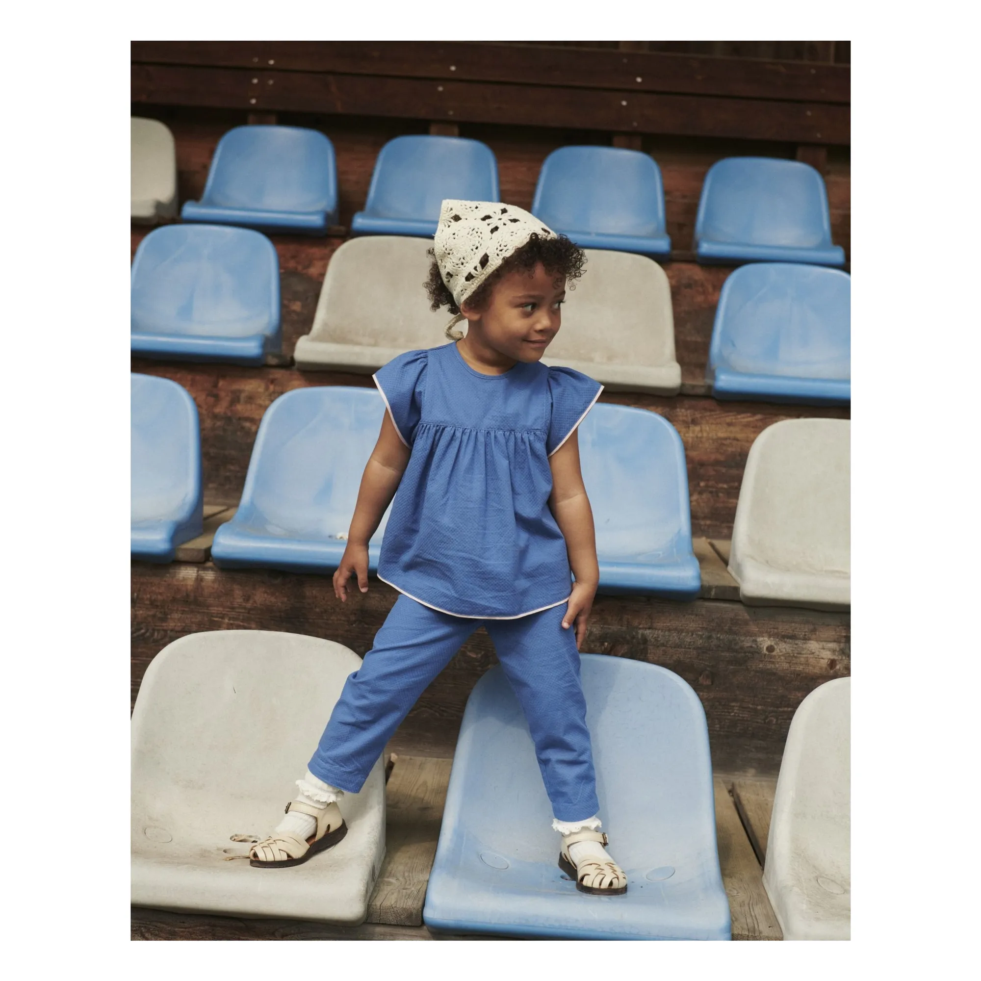 Blouse Fronces Coton Bio | Bleu- Image produit n°6