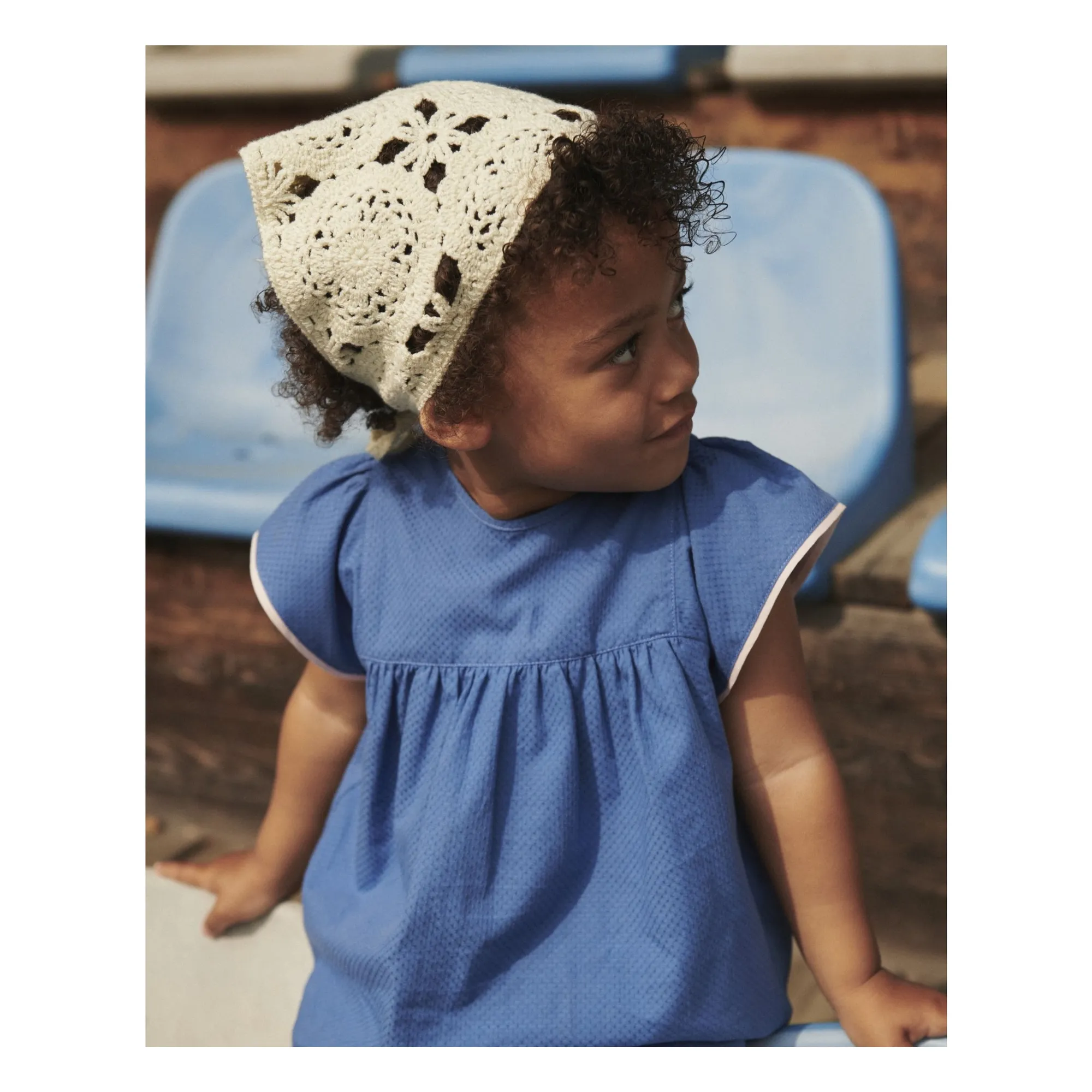 Blouse Fronces Coton Bio | Bleu- Image produit n°5