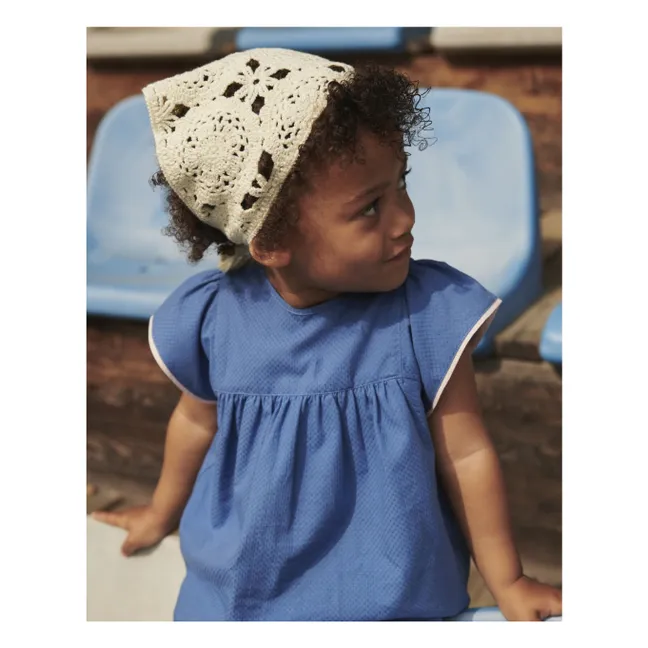 Blusa con flecos Algodón orgánico | Azul