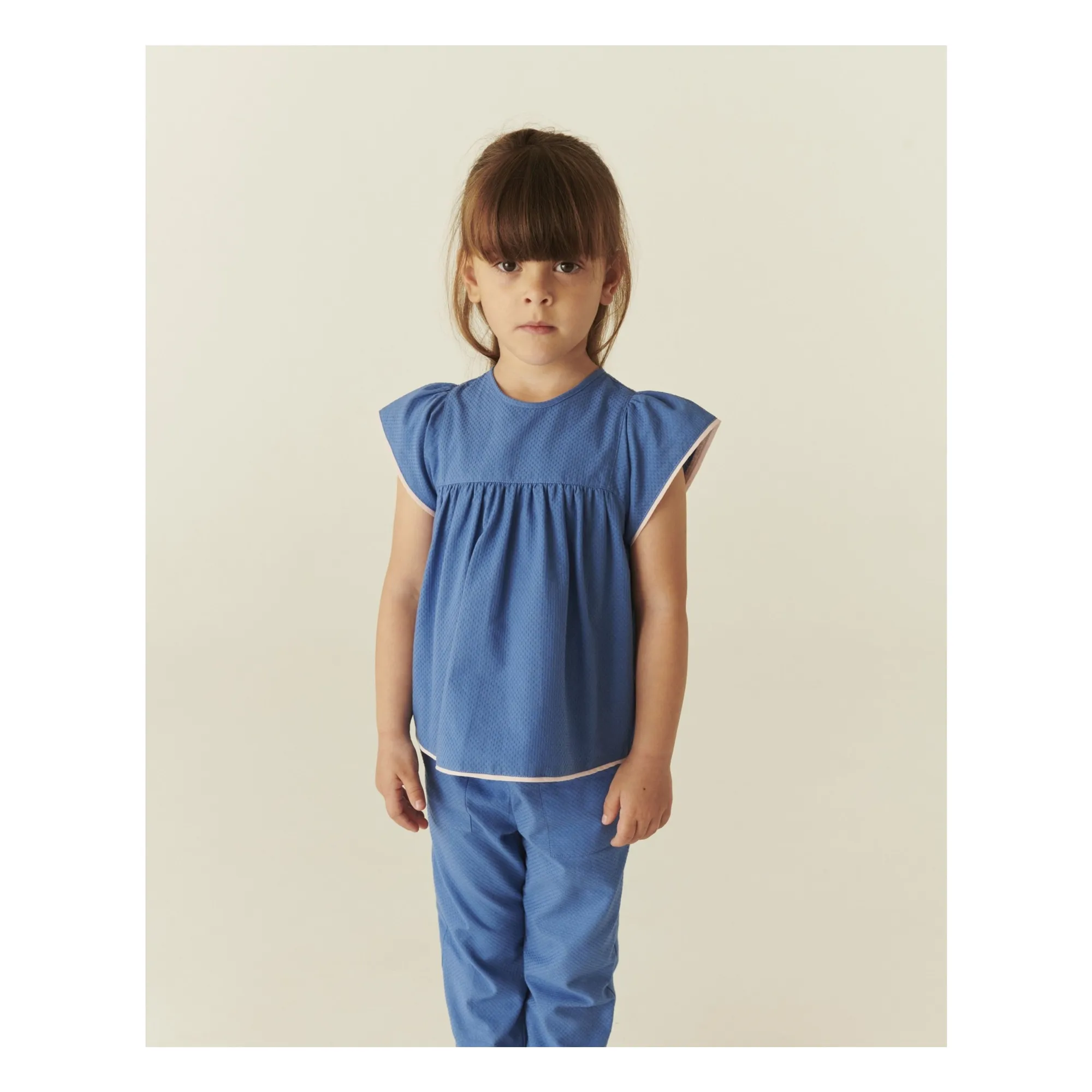 Blouse Fronces Coton Bio | Bleu- Image produit n°1