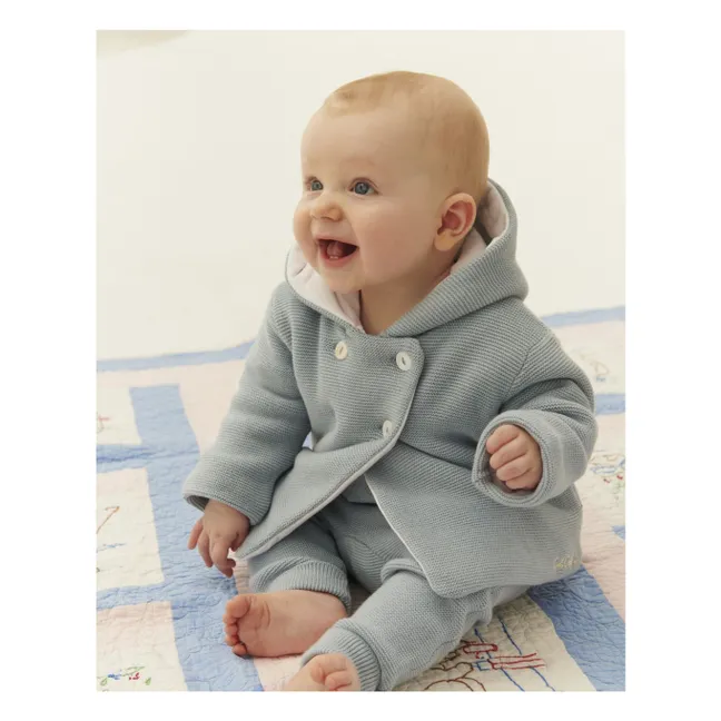Blouson à Capuche Coton Bio | Bleu Clair