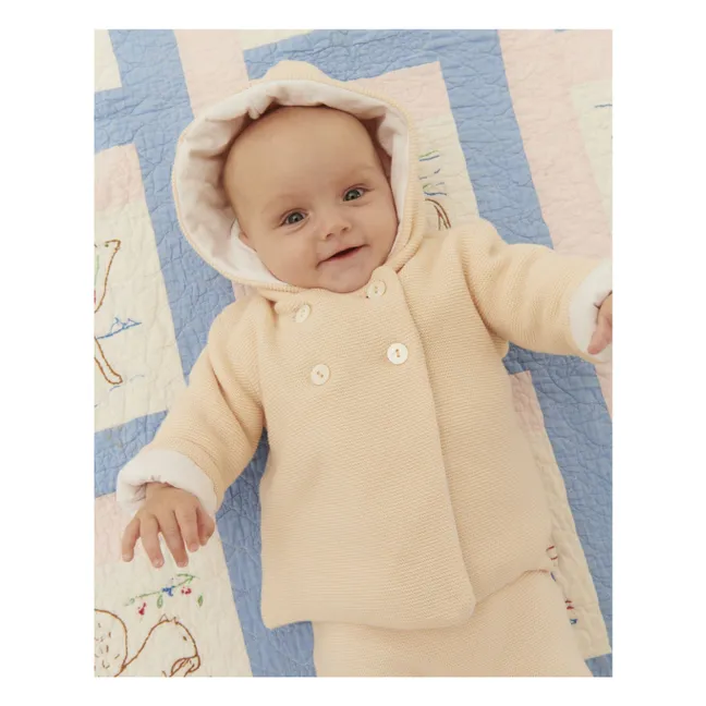 Chaqueta con capucha de algodón ecológico | Crema
