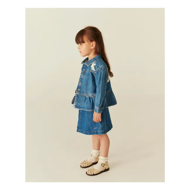 Denim organic cotton skirt | Blue