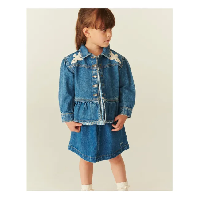 Denim organic cotton skirt | Blue