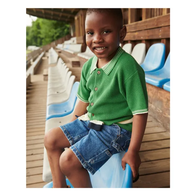 Polo Maille Coton Bio | Vert prairie