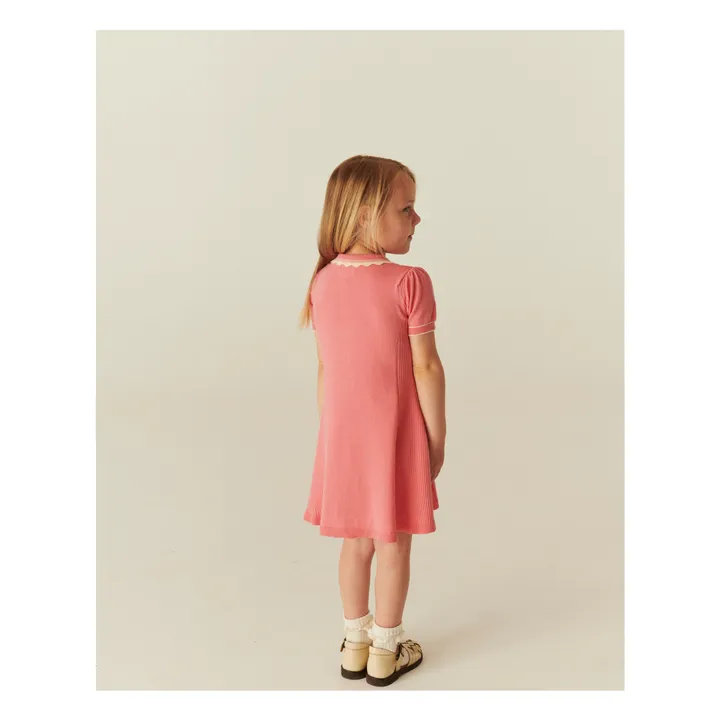 Vestido de punto de algodón orgánico | Rosa pálido- Imagen del producto n°2