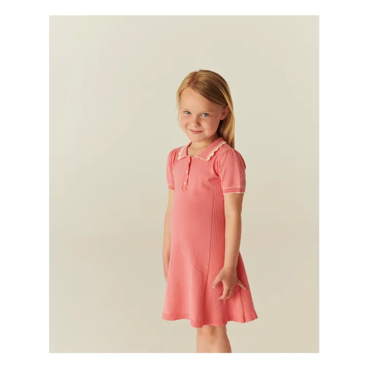 Vestido de punto de algodón orgánico | Rosa pálido- Imagen del producto n°1