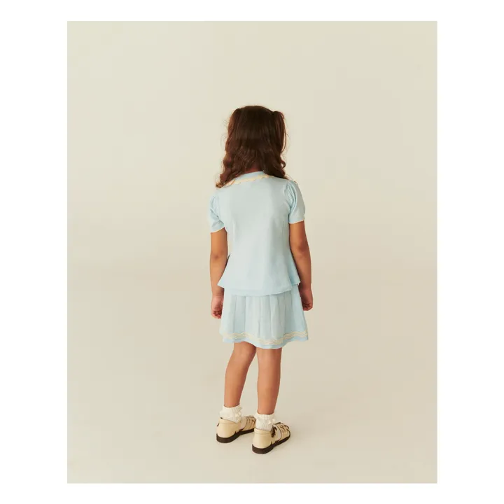 Polo de punto de algodón ecológico | Azul Glaciar- Imagen del producto n°5