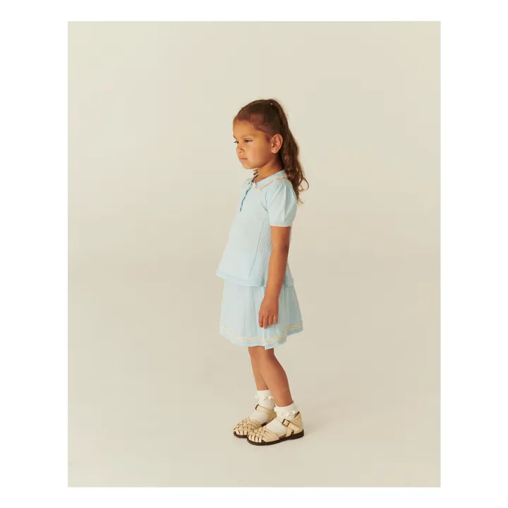 Polo de punto de algodón ecológico | Azul Glaciar- Imagen del producto n°2