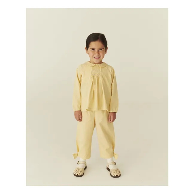 Blouse Smockée Coton Bio | Jaune pâle
